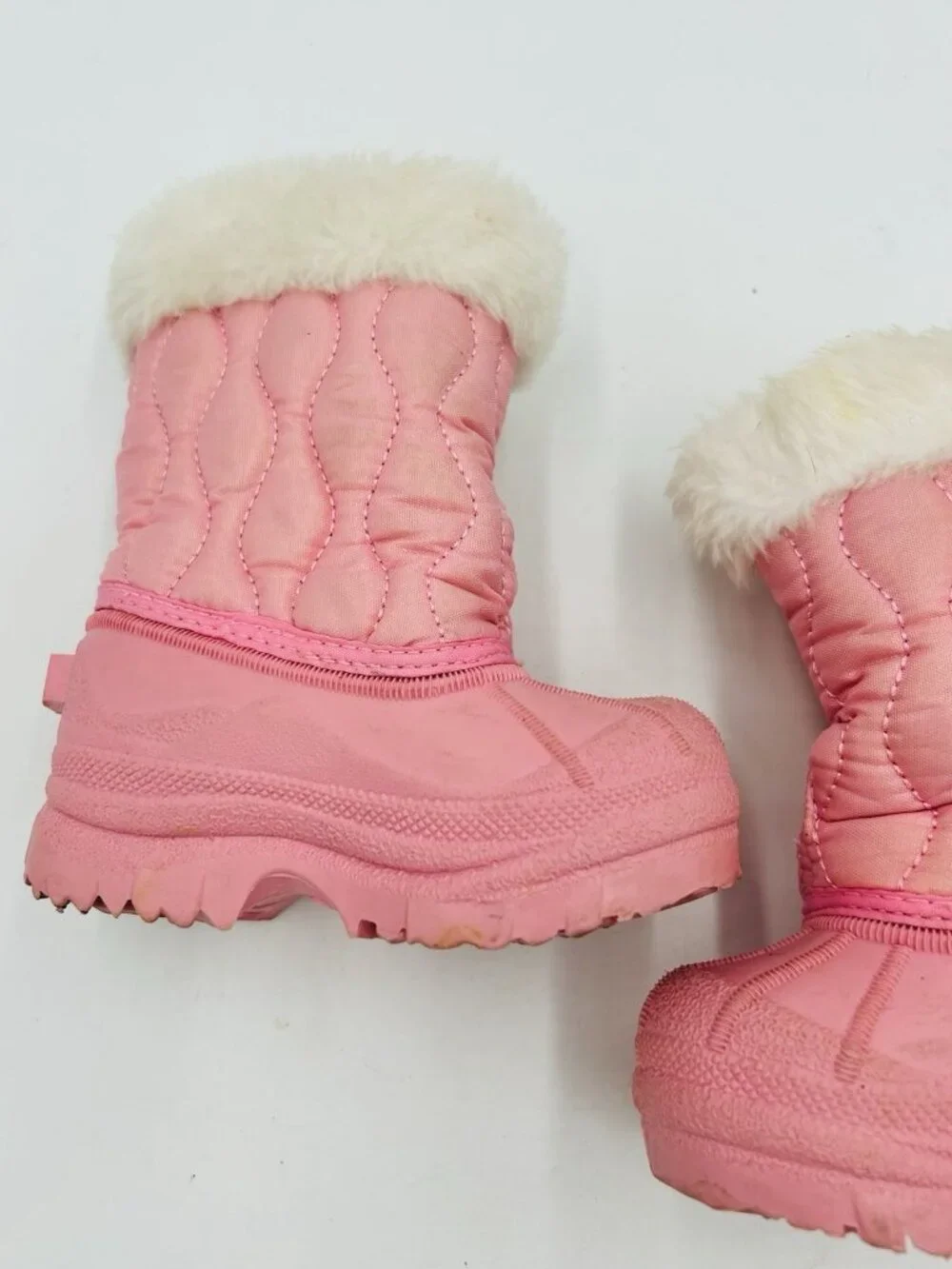 Toddler Pink Snow Boots Size 5 Pull On Insulated Sherpa Lined